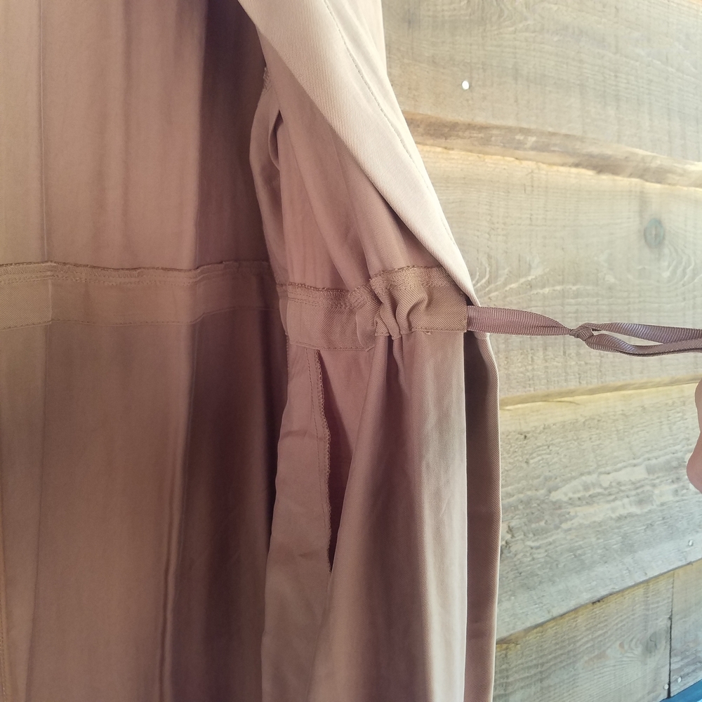 Lane Bryant Tan Trench Coat Tie Waist (Imperfection) | Transitional Trench Coat - Picture 5 of 10